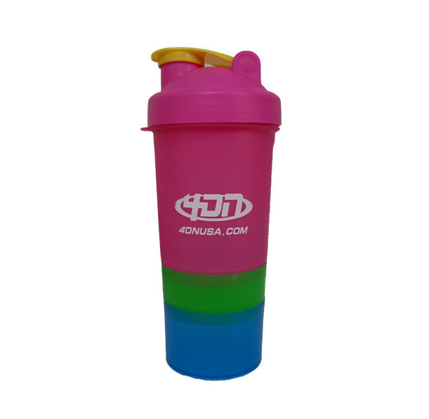 4DN Shaker Bottle Pink Green 400ml. - с отделения