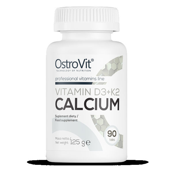 OstroVit - Vitamin D3 2000 + K2 100 mcg + Calcium / 90tabs.