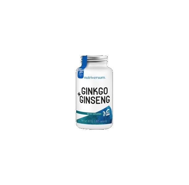 Nutriversum - Ginkgo + Ginseng | Ginkgo Biloba 250 mg + Siberian Ginseng 400 mg / 60 caps.