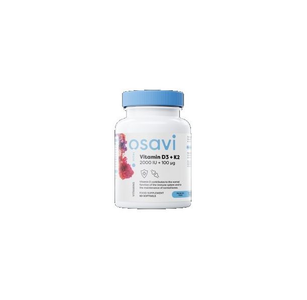 Osavi - Vitamin D3 2000 IU + K2 100 mcg | with Quali-D® / 60 Гел капсули