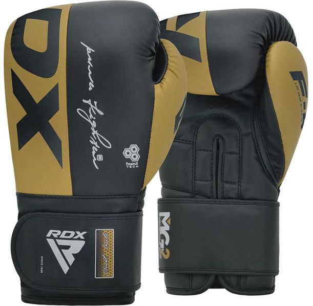 Боксови ръкавици - RDX BOXING GLOVES REX F4- GOLDEN/BLACK - BGR-F4GL