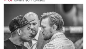 Снимка на деня: Jose Aldo и Conor McGregor се изправиха един срещу друг