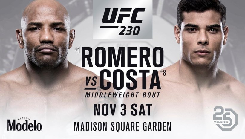 Официално: Yoel Romero срещу Paulo Costa на UFC 230