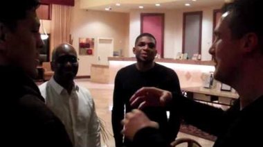 Nick Diaz and Paul Daley confront after the fight 