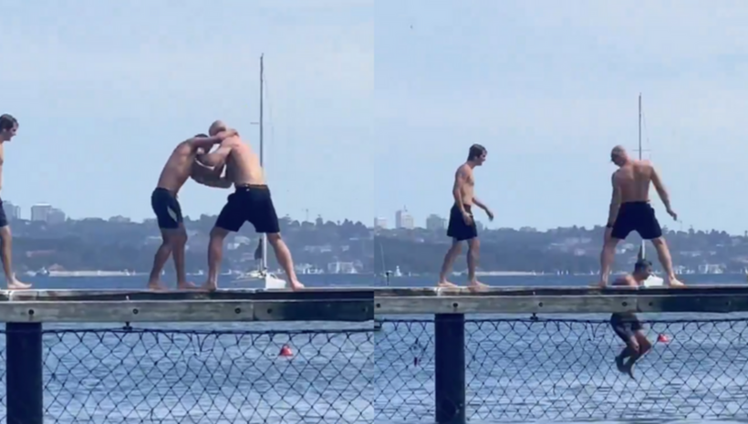 Шон Стрикланд хвърля деца от кея в Сидни преди битката за титлата