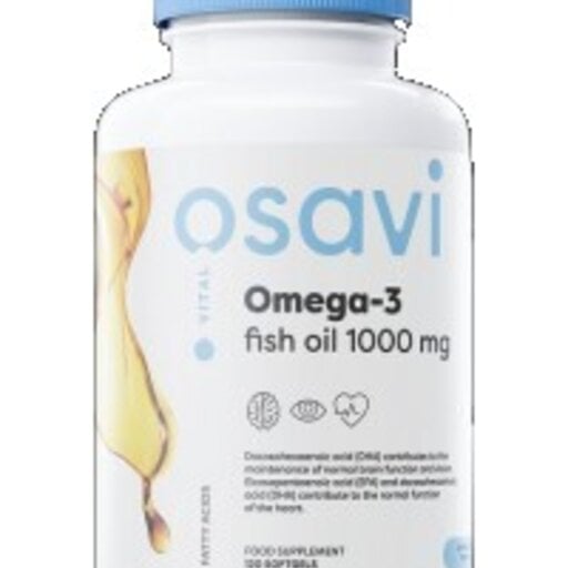 Osavi - Omega 3 Fish Oil 1000 mg / Lemon Flavor / 120 Гел капсули, 60 дози