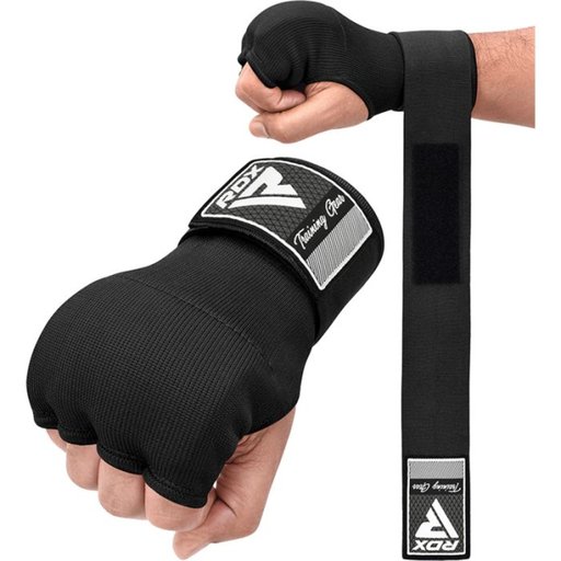 Вътрешни ръкавици - RDX IS Gel Padded Inner Gloves Hook &amp; Loop Wrist Strap for Knuckle Protection - Black - HYP-IS2B​