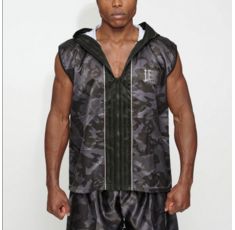 Суитшърт без ръкави - Leone CAMOBLACK SLEEVELESS BOXING GOWN - AB264