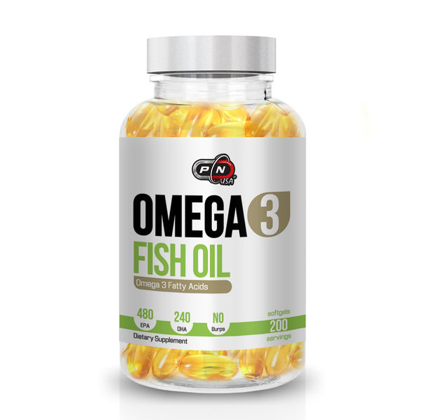 Pure Nutrition - Omega 3 Fish Oil / 200 softgels. - 480mg EPA / 240mg DHA​