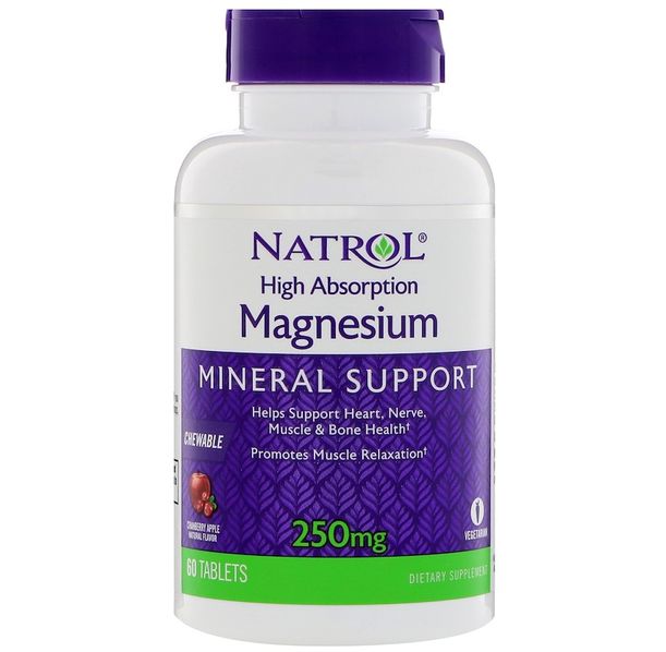Natrol - Magnesium High Absorption / 60 chew tabs.