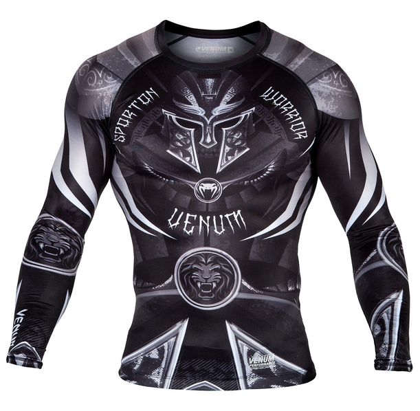 РАШГАРД - VENUM GLADIATOR 3.0 RASHGUARD - BLACK/WHITE - LONG SLEEVES​