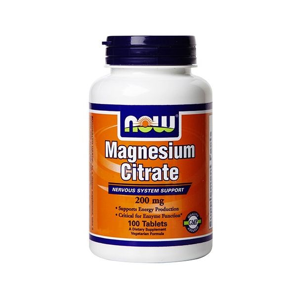 NOW - Magnesium Citrate 200mg. / 100 Tabs.