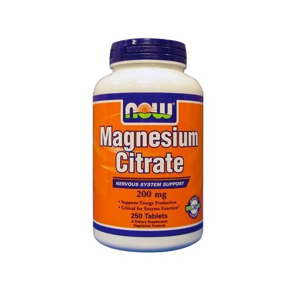 NOW - Magnesium Citrate 200mg. / 250 Tabs.