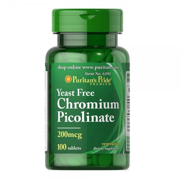 Puritan's Pride - Chromium Picolinate 200 mcg / 100 таблетки​