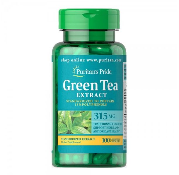 Puritan's Pride Green Tea Extract / 315 мг - 100 капсули​