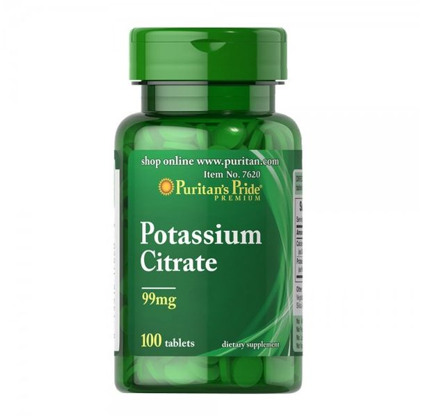Puritan's Pride - Potassium Citrate 99 mg  - 100 капсули​