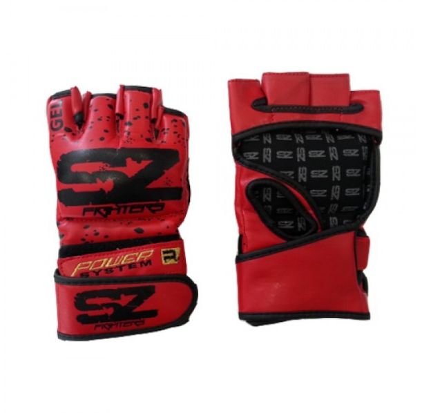 SZ Fighters - Червени ММА ръкавици EVO - естествена кожа