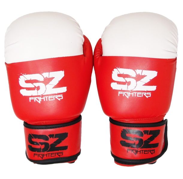 SZ Fighters - Боксови ръкавици (Естествена кожа) Gel X Lite - Червени с бял връх​