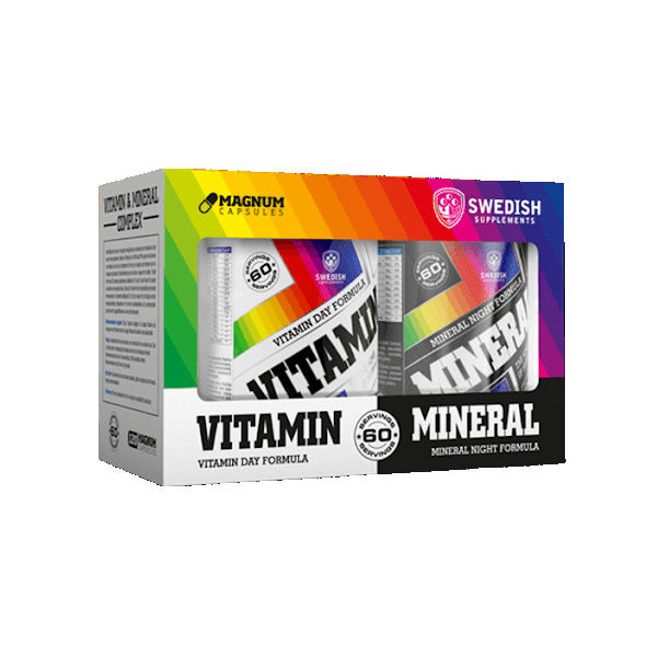 SWEDISH Supplements - Vitamin Day Formula & Mineral Night Formula Complex / 120 капсули, 60 дози