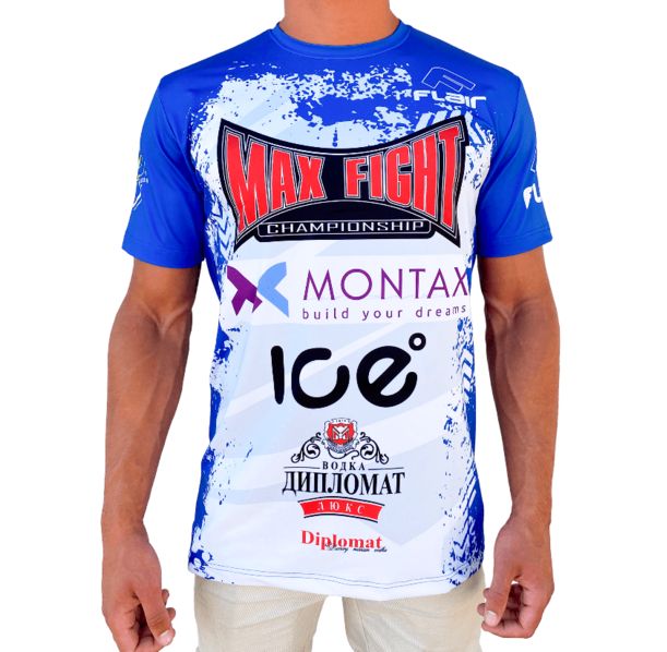Max Fight - Спортна Тениска - MAX FIGHT 46 - Бяло/Синя​