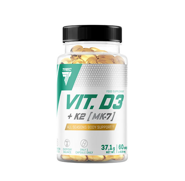 TREC NUTRITION Vitamin D3 + K2 (MK-7) / 60 Caps