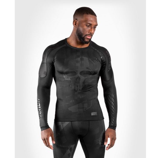 Рашгард - Venum Skull Rashguard - Long sleeves - Black/Black​