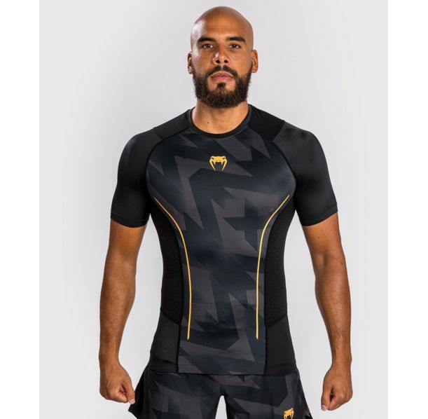 Рашгард - Venum Razor Rashguard Short Sleeves - Black/Gold​