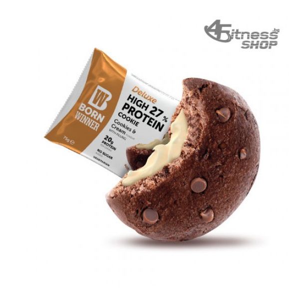 BORN WINNER Deluxe High 27% Protein Cookie Cookies &amp; Cream 75 гр