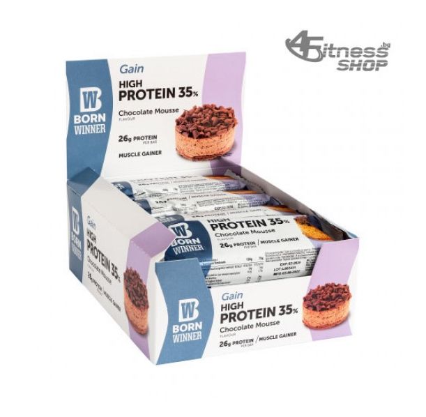 BORN WINNER Gain High Protein Bar 35 % Chocolate Mousse 12x75 гр