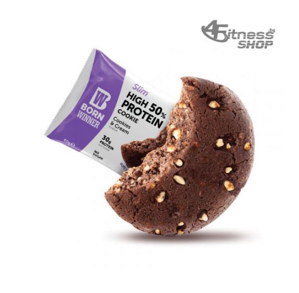 BORN WINNER Slim High 50% Protein Cookie Cookies &amp; Cream 60 гр