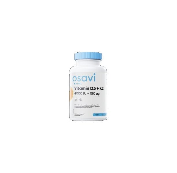 Osavi - Vitamin D3 4000 + K2 150 mcg | with Quali®-D &amp; K2VITAL® / 120 Гел капсули