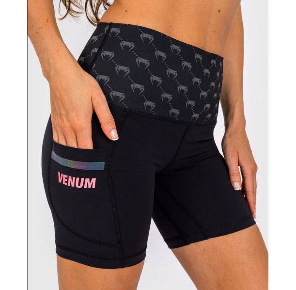Дамски къс клин - Venum Monogram Compression Shorts - Black/Pink Gold ​