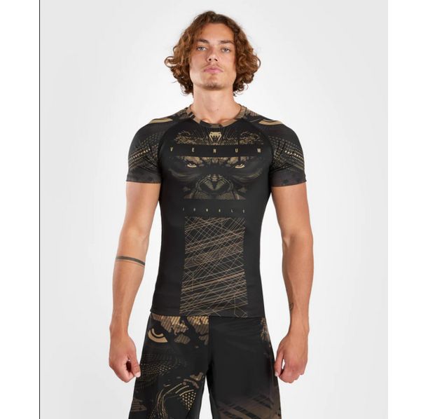 Рашгард - Venum Gorilla Jungle Rashguard Short Sleeves - Black/Sand​