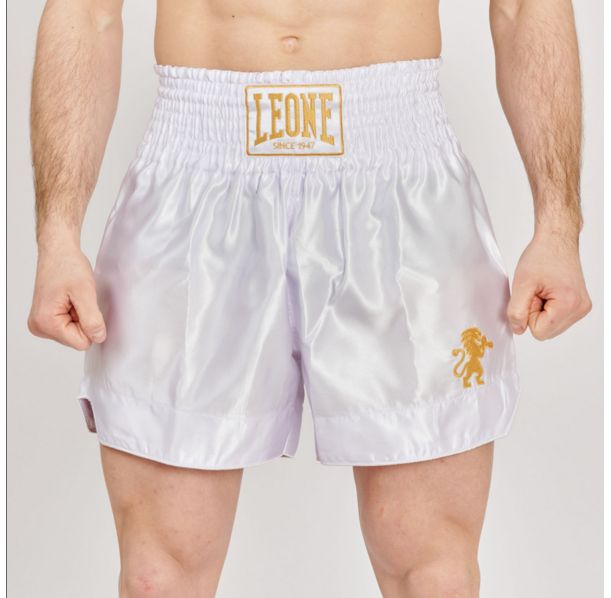 Leone - BASIC 2 KICK SHORTS - White - Муай Тай Шорти - AB970