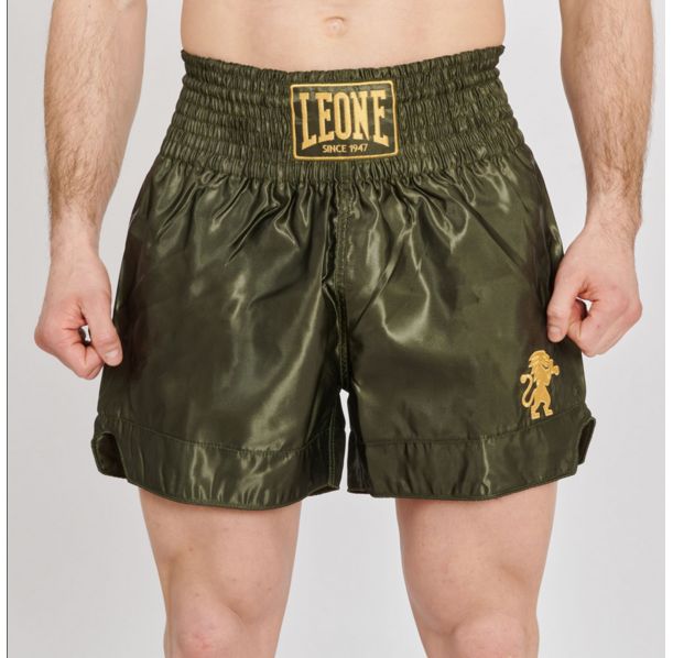 Leone - BASIC 2 KICK SHORTS - Green - Муай Тай Шорти - AB970