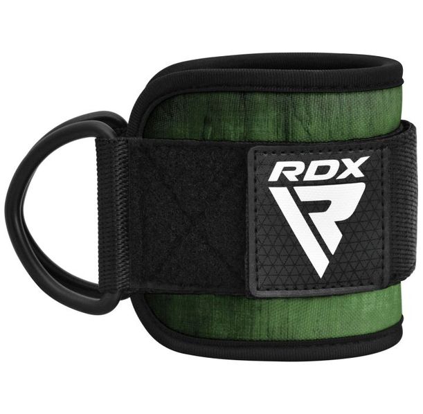 Наглезеници за фитнес(чифт) - RDX A4 Ankle Straps For Gym Cable Machine - Army green - WAN-A4AG-P​