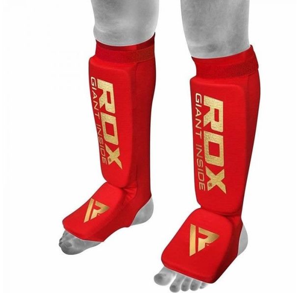 Протектори за крака - RDX SI Shin Instep Guards Cotton - Red - HYP-SIR