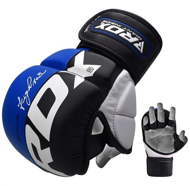 MMA ръкавици - RDX T6 MMA Sparring Gloves 7oz - Blue - GGR-T6+B