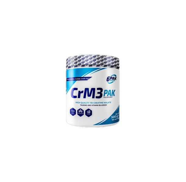 6PAK Nutrition - CrM3 PAK (Tri-Creatine Malate + Taurine) / 500 грама, 100 дози