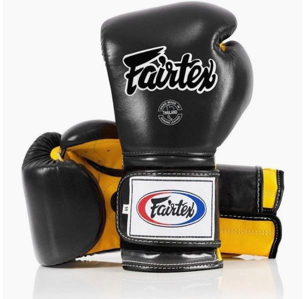 Боксови Ръкавици - Fairtex BGV9 Boxing Gloves Mexican Style - Black/Yellow