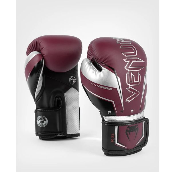 Боксови Ръкавици - Venum Elite Evo Boxing Gloves - Burgundy/Silver​
