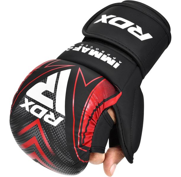MMA ръкавици - RDX IMMAF Approved Shooter Grappling Gloves - Red - GSR-IMF-1R