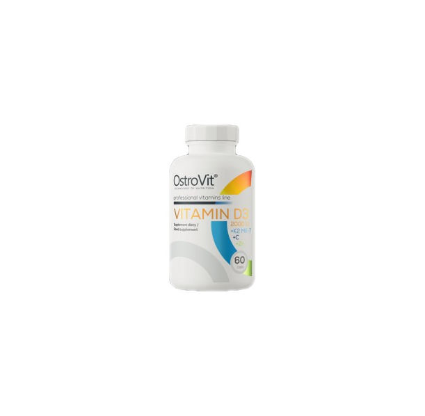 OstroVit - Vitamin D3 2000 + K2 MK-7 / + Vitamin C + Zinc / 60 капсули, 60 дози