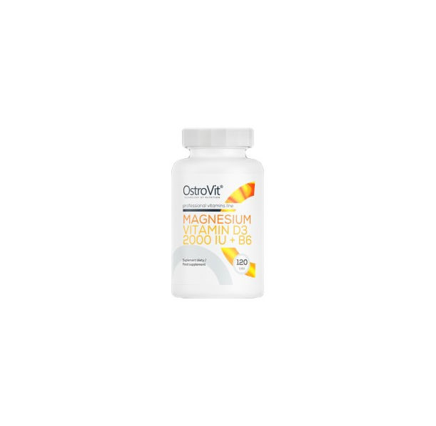 OstroVit - Magnesium + Vitamin D3 2000 IU + B6 / 120 Таблетки, 60 дози