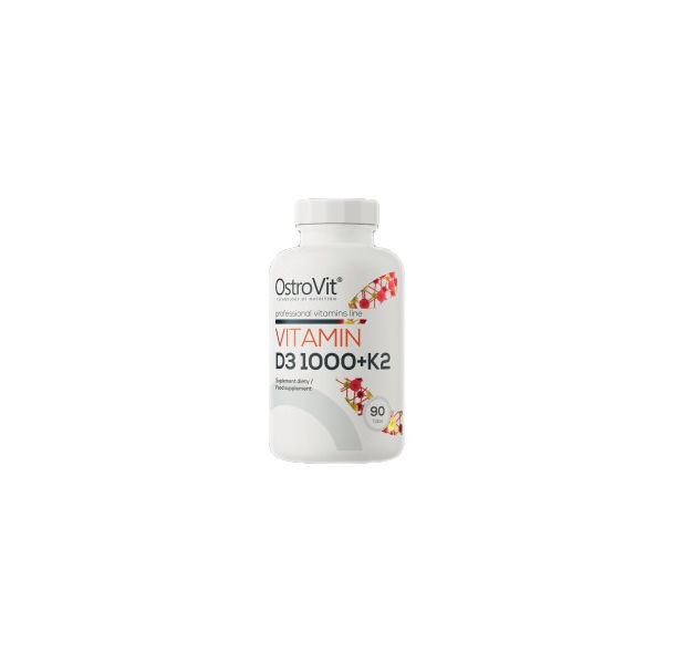 OstroVit - Vitamin D3 1000 IU + K2 50 mcg / 90 Таблетки, 90 дози