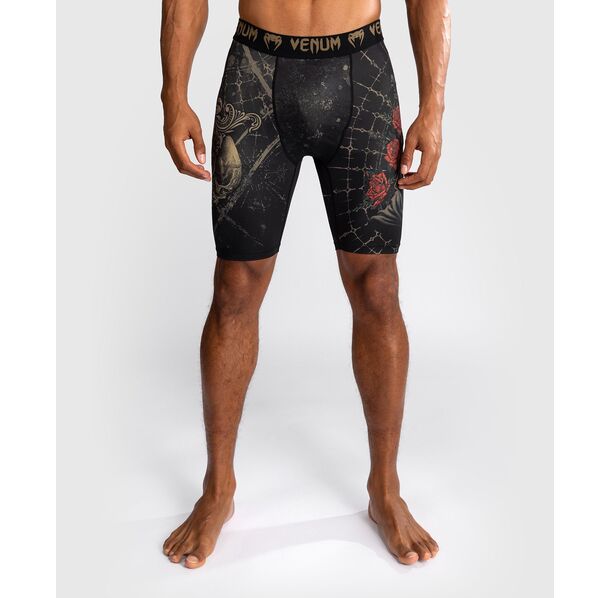 Къс клин - Venum Santa Muerte 5.0 Men’s Vale Tudo Shorts - Deep Black/Gold​