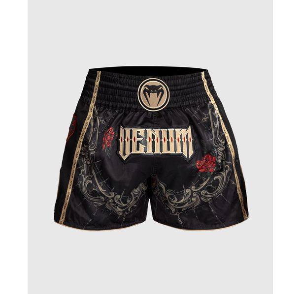 Муай Тай Шорти - Venum Santa Muerte 5.0 Muay Thai Shorts - Deep Black/Gold​