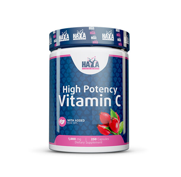 HAYA LABS High Potency Vitamin C 1000 mg with Rose Hips / 250 Caps