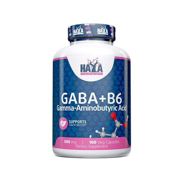HAYA LABS GABA + B-6 500 mg / 100 Vcaps