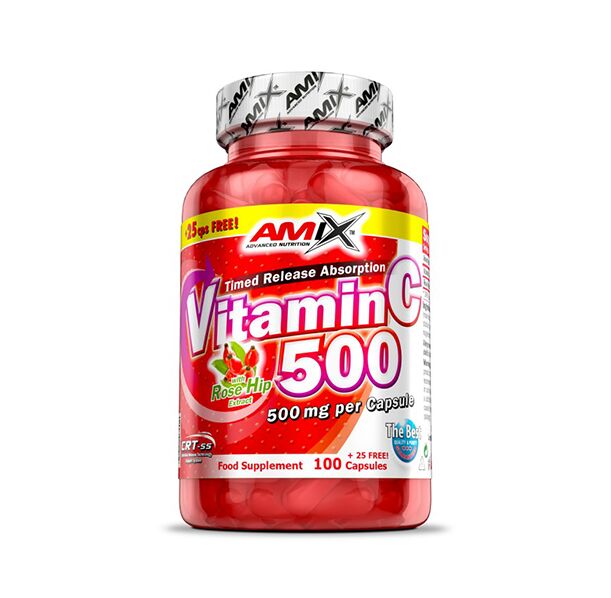 AMIX Vitamin C /with Rose Hips/ 500mg. / 125 Caps.